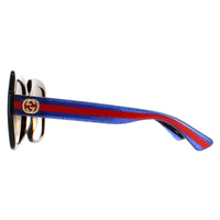 Gucci Sunglasses GG0036SN 004 Havana Glitter Blue and Red Brown Gradient