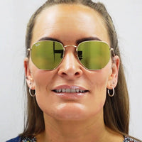 Ray-Ban Sunglasses Hexagonal RB3548N 001/57 Gold B-15 Brown Polarized 54mm