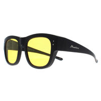 Montana Fit Over Glasses Night Driving Sunglasses FO6 C Matte Black Yellow Polarized