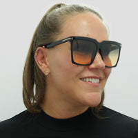 Tom Ford Sunglasses Sabrina 02 FT0764 01B Shiny Black Grey Smoke Gradient