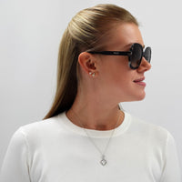 Prada Sunglasses PR 16US KHR0A7 Black Azure Spotted Brown Grey Gradient