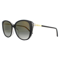 Jimmy Choo Sunglasses ALY/F/S AE2 FQ Black Gold Glitter Grey Gradient Mirror