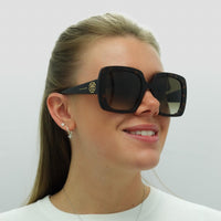 Alexander McQueen Sunglasses AM0378S 002 Tortoise Brown Gradient