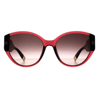 Furla Sunglasses SFU784 0AFD Transparent Deep Raspberry Pink Brown Gradient Pink