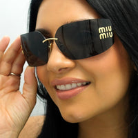 Miu Miu Sunglasses MU54YS 5AK5S0 Gold Dark Grey