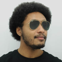 Ray-Ban Sunglasses RB0101S Aviator Reverse 001/VR Gold Green