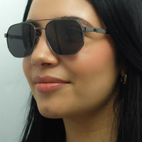 Alexander McQueen Sunglasses AM0458S 001 Ruthenium Grey