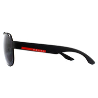 Prada Sport Sunglasses PS57US DG05Z1 Black Rubber Grey Polarized