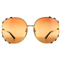 Gucci Sunglasses GG0595S 007 Gold with Ivory and Black Double Orange on Brown Gradient
