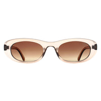 Atum Oval Womens Transparent Beige Silver Brown Gradient Noctis Sunglasses