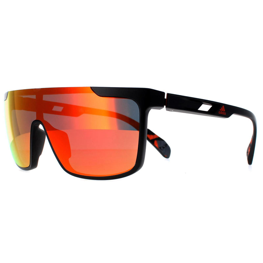 Adidas Sunglasses SP0020 02G Matte Black Orange Camo Contrast Mirror Red