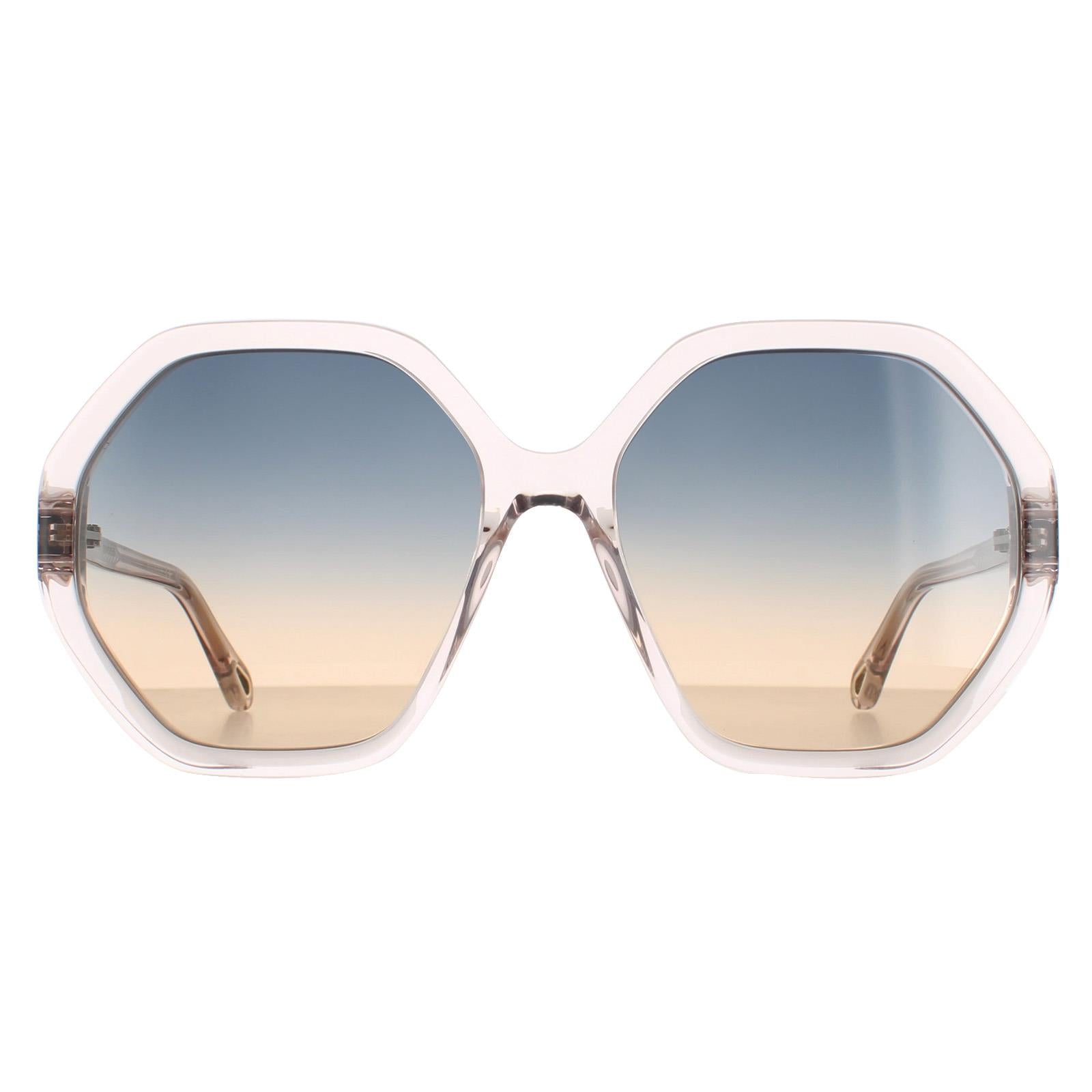 Chloe Sunglasses CH0008S Esther 002 Pink Crystal Blue to Peach Gradient