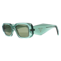 Prada Sunglasses PR17WS 11R10E Transparent Sage Green Mirror Internal Silver