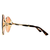 Gucci Sunglasses GG0595S 007 Gold with Ivory and Black Double Orange on Brown Gradient