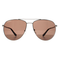 Salvatore Ferragamo Sunglasses SF157S 045 Silver Brown Polarized