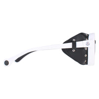 Moncler Sunglasses ML0046 21C White Black Leather Grey Silver Mirror