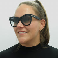 Tom Ford Sunglasses Wallace FT0870 01B Shiny Black Smoke Gradient