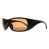 Serengeti Sunglasses Larino 7390 Shiny Black Grey Polarized Photochromic PHD Drivers Brown