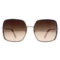 Tom Ford Sunglasses Raphaela FT1006 48F Shiny Dark Brown Brown Gradient