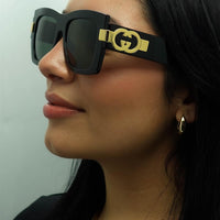 Gucci Sunglasses GG1688S 001 Black with Gold Grey