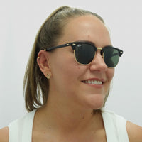 Ray-Ban Sunglasses Clubmaster 3016 W0365 Black Green G-15 Large 51mm