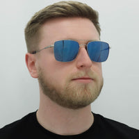 Hugo by Hugo Boss Sunglasses HG 1177/S R81 XT Matte Ruthenium Blue Sky Mirror