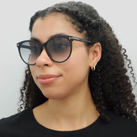 Tom Ford Sunglasses Maxim FT0787 01B Shiny Black Smoke Grey Gradient