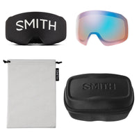 Smith Ski Goggles 4D Mag S 0OR 5T White Chunky Knit ChromaPop Sun Platinum Mirror & CP Storm Blue Sensor Mirror