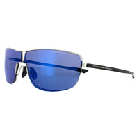 Porsche Design Sunglasses P8616 C V279 Palladium Silver Blue Mirror