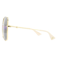 Gucci Sunglasses GG0414S 002 Gold Grey with Multicolour Guccify Mirror