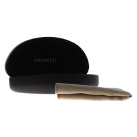 Serengeti medium brown faux leather Sunglasses Case with cleaning cloth