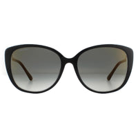 Jimmy Choo Sunglasses ALY/F/S AE2 FQ Black Gold Glitter Grey Gradient Mirror