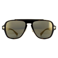 Versace Sunglasses VE2199 12524T Dark Havana Dark Grey Mirror Gold