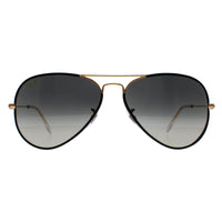 Ray-Ban Sunglasses Aviator Full Colour RB3025JM 919671 Black On Gold Grey Gradient