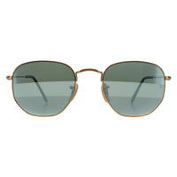 Ray-Ban Sunglasses Hexagonal 3548N 001/30 Gold Silver Mirror 54mm