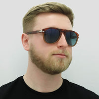 Persol Sunglasses 0649 1025S3 Resina e Sale Brown Blue Polarized 54mm