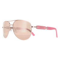 Guess Sunglasses GU7295 28G Shiny Rose Gold Brown Mirror