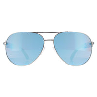 Guess Sunglasses GU7295 06X Shiny Dark Nickeltin Blue Mirror