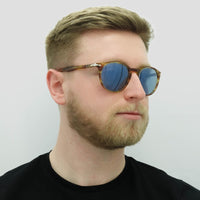 Persol Sunglasses 3152 9043/56 Brown Striped Yellow Blue Anti-Glare