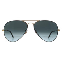 Ray-Ban Sunglasses Aviator 3025 9271GK Polished Black On Arista Blue Vintage Gradient Black