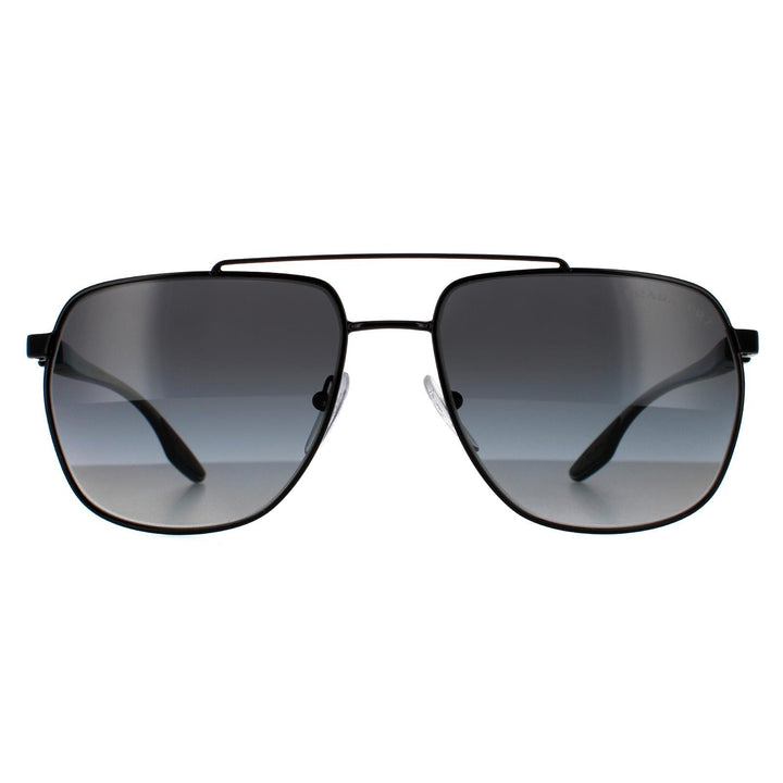 Prada Sport Sunglasses PS55VS 1BO5W1 Matte Black Grey Gradient Polarized