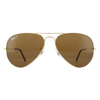 Ray-Ban Sunglasses Aviator 3025 Gold Brown Polarized 001/57