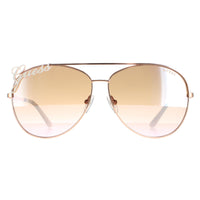 Guess Sunglasses GU7739 28G Shiny Rose Gold Brown Mirror