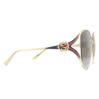 Gucci Sunglasses GG0225S 002 Gold Brown Gradient