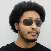 Prada Sport Sunglasses 54IS 5AV6S1 Gunmetal Brown Gradient