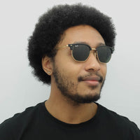 Ray-Ban Sunglasses RB4416 New Clubmaster 601/31 Black on Gold Green