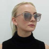 Jimmy Choo Sunglasses ALI/S FWM NQ Nude Brown Silver Mirror