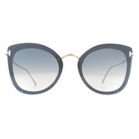 Tom Ford Sunglasses Charlotte 0657 01C Grey Gold Blue Gradient with Silver Mirror