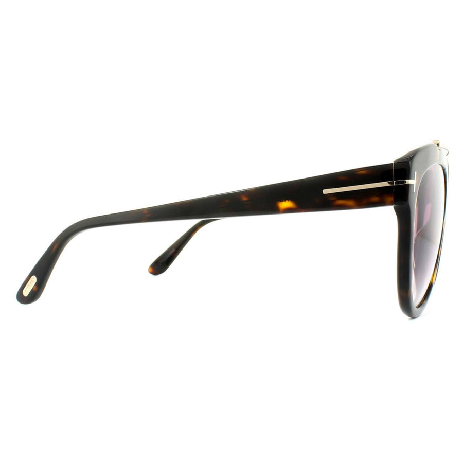 Tom Ford Sunglasses 0518 Livia 52Z Dark Havana Gradient Mirror Violet