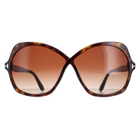 Tom Ford Sunglasses Rosemin FT1013 52F Dark Havana Brown Gradient